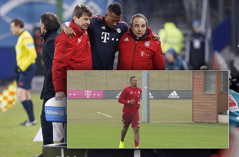 Boateng zog sich gegen Hamburg eine Muskelverletzung im Adduktorenbereich zu. Mitte April möchte er wieder mit ins Mannschafstraining einsteigen.
