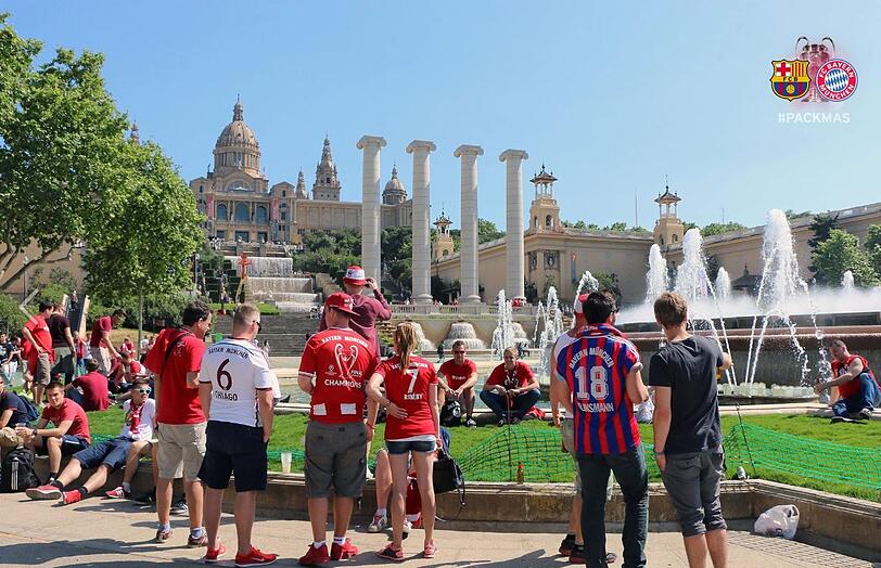 Einstimmung auf einen großen Champions League-Abend: Die Bilder aus Barcelona.
