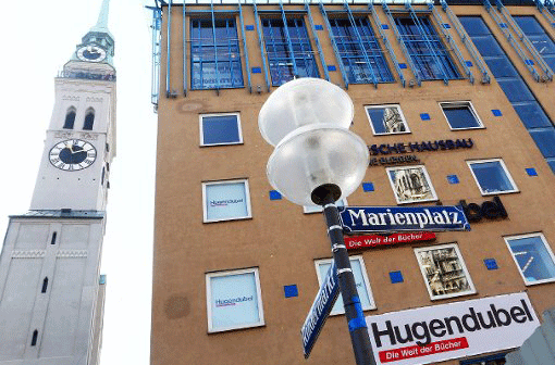 Wir ab Februar 2016 umgebaut: Das Hugendubel-Haus am Marienplatz.