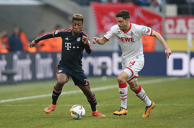 Im letzten Aufeinandertreffen konnte der FC Bayern (hier Kingsley Coman, l.) mit 1:0 in Köln gewinnen.
