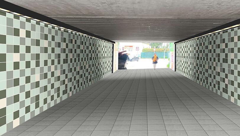 So soll die sanierte Fußgängerunterführung am S-Bahnhof Lochhausen bald aussehen. So soll die sanierte Fußgängerunterführung am S-Bahnhof Lochhausen bald aussehen.