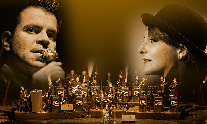 Sandro Luzzu und Julia Vukelic mit der Big Band &bdquo;Fink & Steinbach&ldquo;.