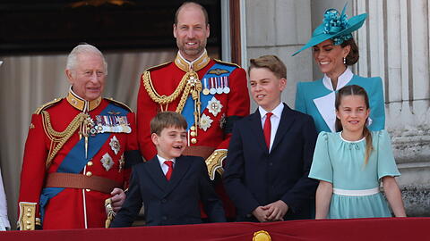 "Trooping the Colour" 2025: Die britische Royal-Family auf dem Balkon vom Buckingham Palast.