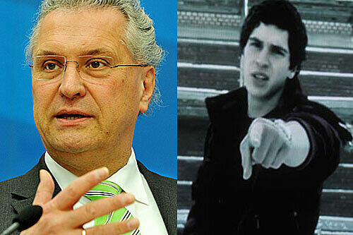 Innenminister Joachim Herrmann dürfte alles andere als entzückt sein über die Reime von Sohn Jakob (rechts).