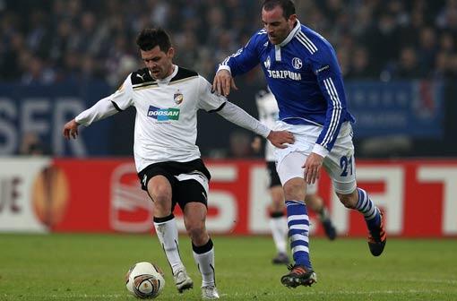 Michal Duris von Viktoria Pilsen hier in einem Spiel gegen Schalke 04.