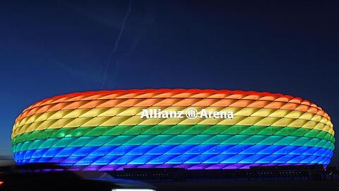 So könnte die Münchner Allianz Arena zum Spiel Deutschland gegen Ungarn erstrahlen - wenn nicht die UEFA etwas dagegen hätte.