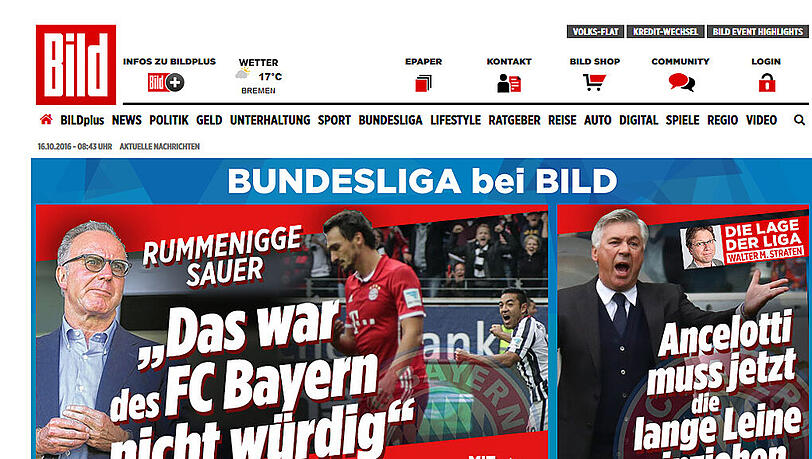 Die Kollegen von "bild.de" bringen es auf den Punkt. Die Kollegen von "bild.de" bringen es auf den Punkt.