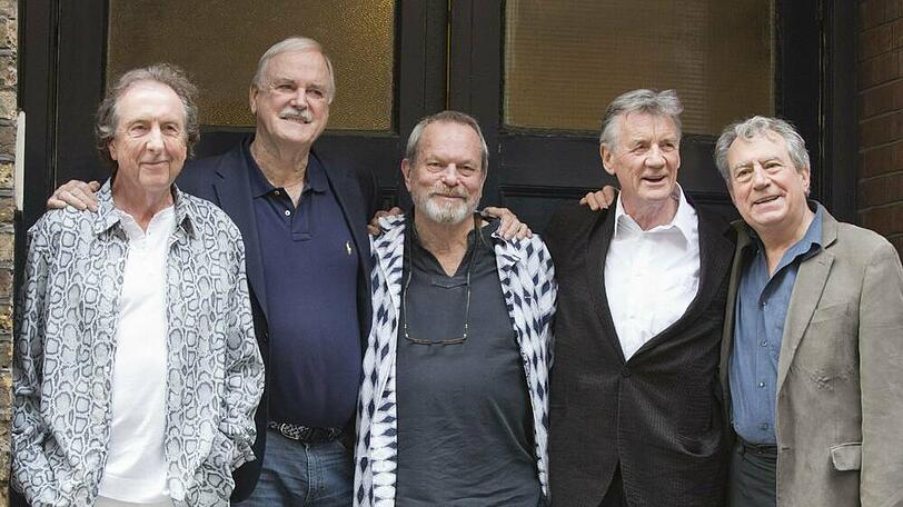 Die legendäre Komiker-Gruppe "Monty Python" im Jahr 2014 (v.l.): Eric Idle, John Cleese, Terry Gilliam, Michael Palin und der nun verstorbene Terry Jones.