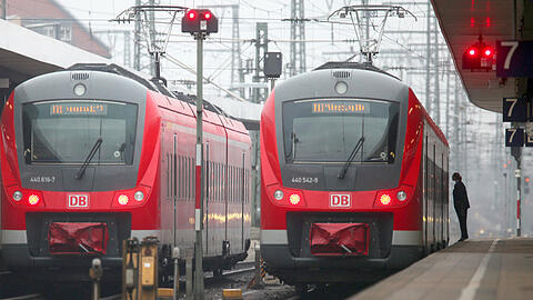 Zwei Züge stehen im Nürnberger Hauptbahnhof am Bahnsteig. Viele Pendler mussten Verspätungen und Zugausfälle in Kauf nehmen.