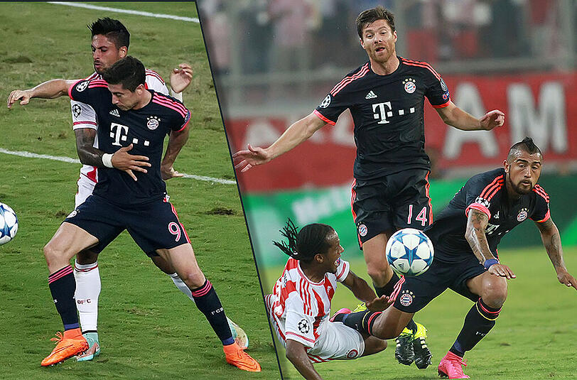Blessuren: Gleich drei Spieler (Lewandowski, Vidal und Alonso) hat es gegen Piräus getroffen