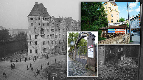 Ein Viertel im Wandel. Im Hintergrund: Die St.-Bonifatius-Straße 1 um 1943.