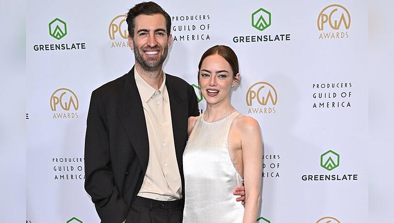 Emma Stone und Dave McCary bei den Producers Guild Awards 2026.