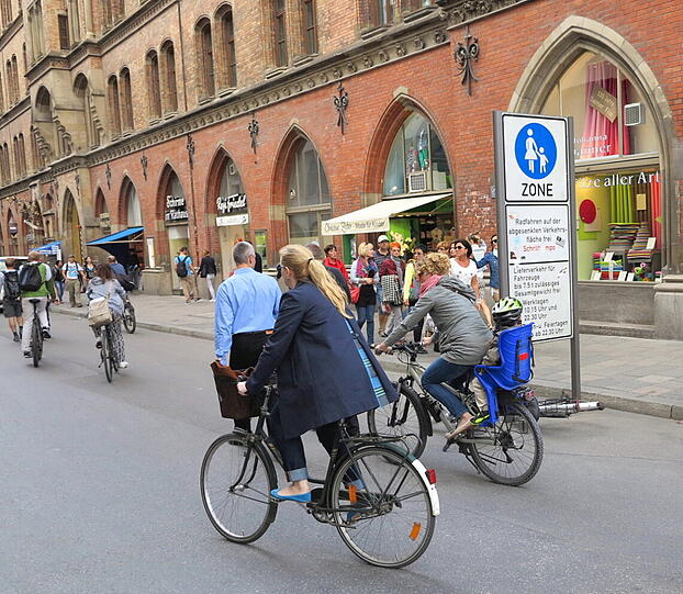 Ein gefährlicher Radl-Parkplatz am Marienplatz.