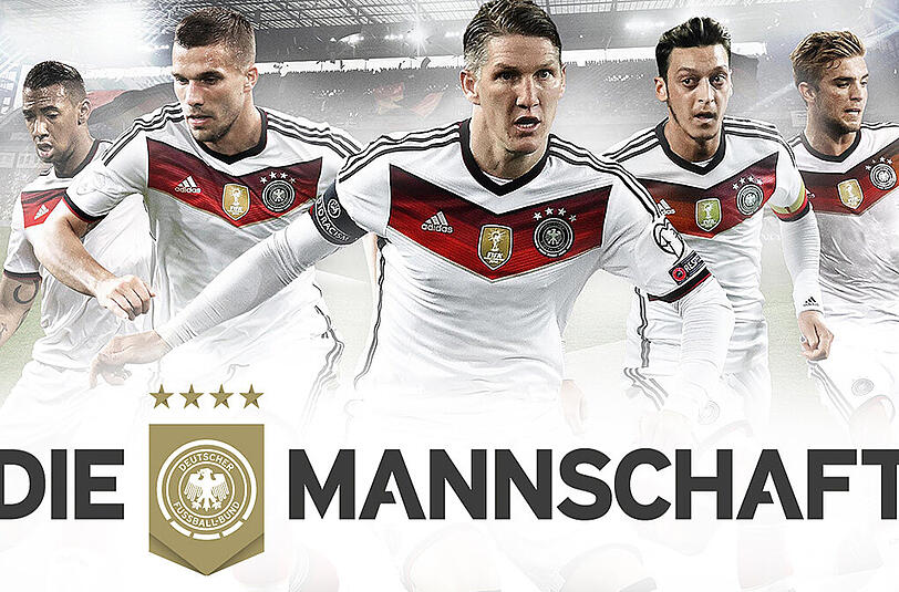 Mit Bayern-Star Bastian Schweinsteiger in der Mitte: "Die Mannschaft".