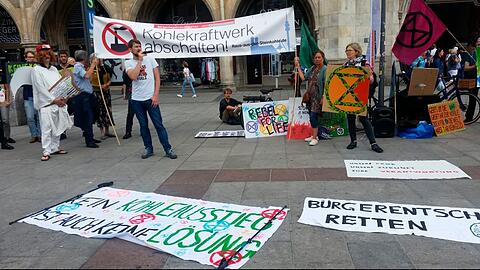 Die Aktion vor dem Münchner Rathaus.