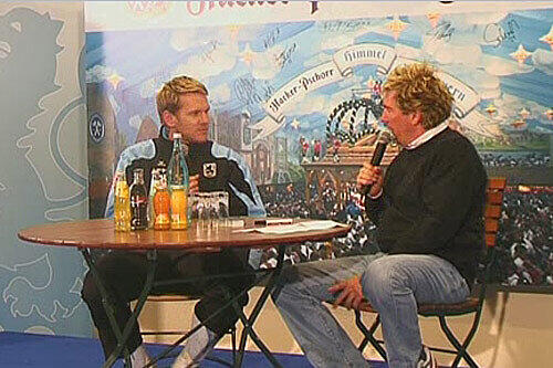 Sascha Rösler im Hacker-Pschorr-Fantalk mit Stadionsprecher Stefan Schneider