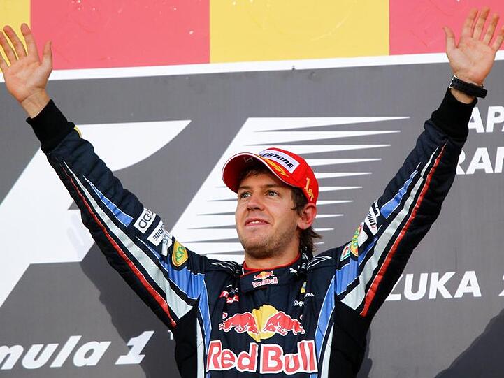 Obenauf in Suzuka: Sebastian Vettel.