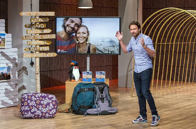 Der Münchner Tobias Riedle (33) gründete 2013 seine Reise-Website "Find Penguins&rdquo; während einer Weltreise mit seiner Freundin. Die sogenannten Footprints, die der User an beliebigen Orten auf einer Karte setzen kann, beinhalten kurze Geschichten und Fotos. Somit lässt sich die Reise von Freunden und Familie auch leicht mitverfolgen. Er hofft auf 200.000 Euro für 15 Prozent der Firmenanteile.