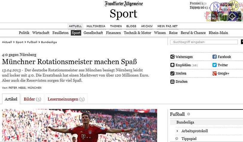 Bei der FAZ ist die Rotation das Thema