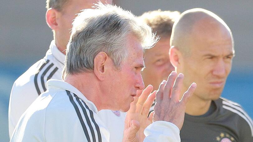 Arjen Robben und Jupp Heynckes beim Training.
