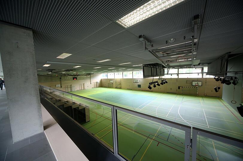 Die 1200 Quadratmeter große neue Turnhalle.