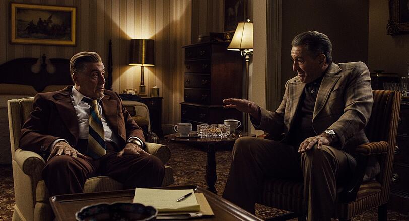 Vielleicht das letzte Duett der beiden? Al Pacino als Gewerkschaftsboss Jimmy Hoffa und Robert De Niro in der Rolle des Killers Frank Sheeran.
