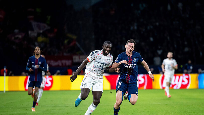 Nicht zu überwinden: Upamecano (l.). Nicht zu überwinden: Upamecano (l.).