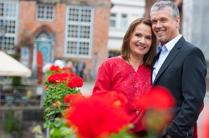 Jenny Jürgens mit ihrem "Rote Rosen"-Kollegen Klaus Zmorek