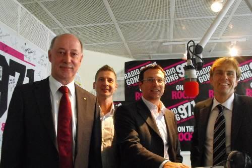Nur zufriedene Gesichter: FCN-Vize Woy, Stadionsprecher Seibelt, Club-Manager Bader und Funkhaus-Chef Koller (v.l.).