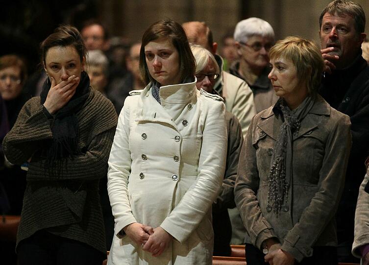 Die Trauer in der Kathedrale von Leuven in Belgien...
