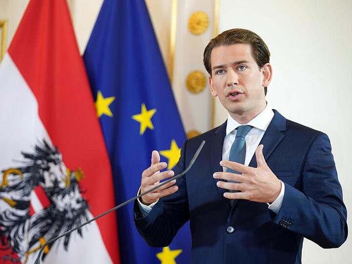 Österreichs Kanzler Sebastian Kurz (ÖVP) spricht bei einer Erklärung zum Thema "Aktuelle Lage und Ausblick auf den Herbst" im Bundeskanzleramt.