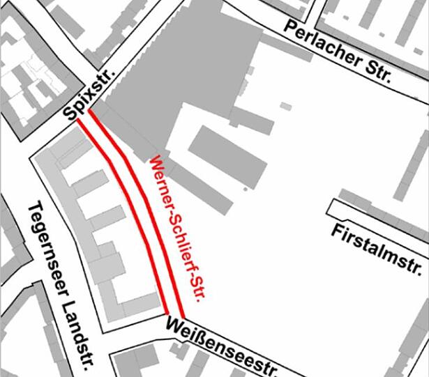 Hier verläuft die Werner-Schlierf-Straße.