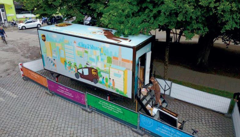 Das Mikro-Depot von UPS am Glockenbach.