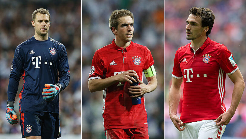 Es ist die Zeit der Bilanzen im Profifußball: Für die Bayern-Profis Manuel Neuer, Philipp Lahm und Mats Hummels ist die Saison 2016/2017 hervorragend gelaufen. Es ist die Zeit der Bilanzen im Profifußball: Für die Bayern-Profis Manuel Neuer, Philipp Lahm und Mats Hummels ist die Saison 2016/2017 hervorragend gelaufen.