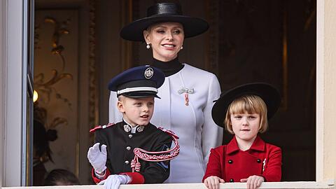 Charlène von Monaco mit ihren Kindern Prinz Jacques und Prinzessin Gabriella.