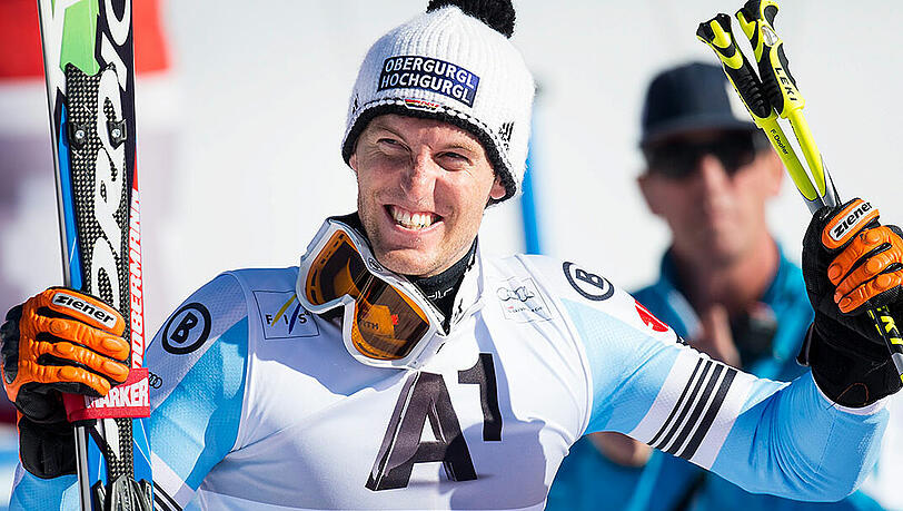 Fritz Dopfer jubelt über seinen zweiten Platz beim Riesenslalom von Sölden. Fritz Dopfer jubelt über seinen zweiten Platz beim Riesenslalom von Sölden.