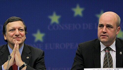 Barroso und Reinfeldt: Auf dem EU-Sondergipfel droht eine heftige Personaldebatte. Barroso und Reinfeldt: Auf dem EU-Sondergipfel droht eine heftige Personaldebatte.