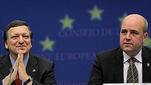 Barroso und Reinfeldt: Auf dem EU-Sondergipfel droht eine heftige Personaldebatte.