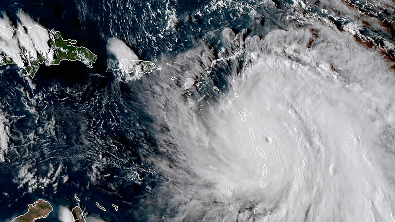 Der Hurrikan "Maria", aufgenommen von einem Satteliten der Nasa.