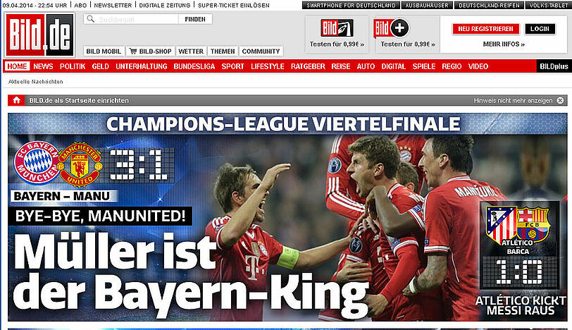 Für Bild.de ist Müller der Bayern-King.