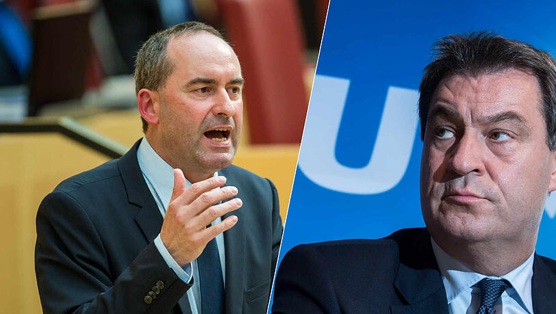 Müssen vielleicht ab Oktober zusammenarbeiten: Hubert Aiwanger (Freie Wähler) und Markus Söder (CSU). Müssen vielleicht ab Oktober zusammenarbeiten: Hubert Aiwanger (Freie Wähler) und Markus Söder (CSU).