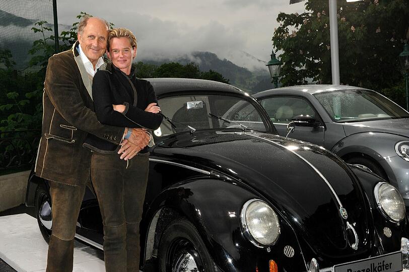 Maria Höfl-Riesch, Felix Baumgartner und Johann bei der Alpenrallye in Kitzbühel 2014. Die Bilder.
