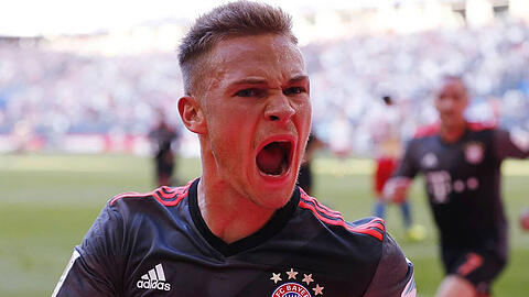 Schreit seine Freude heraus: Bayern-Torschütze Joshua Kimmich.