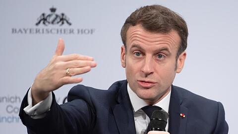 Emmanuel Macron am zweiten Tag der Münchner Sicherheitskonferenz.
