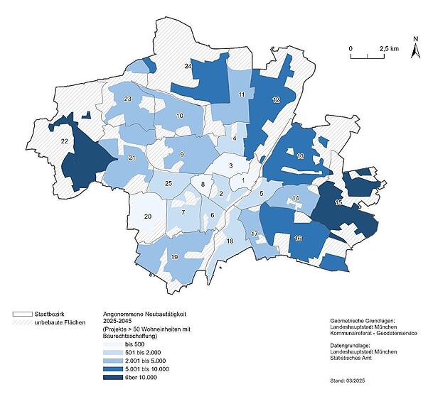 Im Stadtzentrum ist kaum mehr Platz für neue Wohnungen. Dafür wachsen die Bezirke am Stadtrand: In Aubing-Lochhausen-Langwied, Bogenhausen, Trudering-Riem und Feldmoching-Hasenbergl wird besonders viel gebaut. Im Stadtzentrum ist kaum mehr Platz für neue Wohnungen. Dafür wachsen die Bezirke am Stadtrand: In Aubing-Lochhausen-Langwied, Bogenhausen, Trudering-Riem und Feldmoching-Hasenbergl wird besonders viel gebaut.
