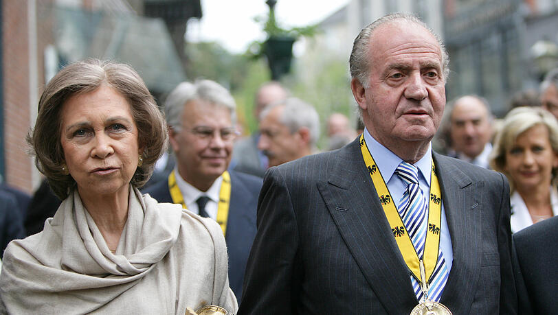 Der damalige spanische König Juan Carlos und Königin Sofia beim Deutschlandbesuch 2007 in Aachen.