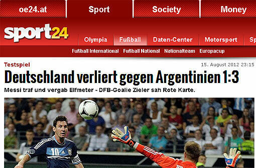 Fehlstart nach EM-Frust, Pleiten, Pech und Pannen: so kommentiert die Presse die 1:3-Testspielniederlage der deutschen Nationalmannschaft gegen Argentinien.