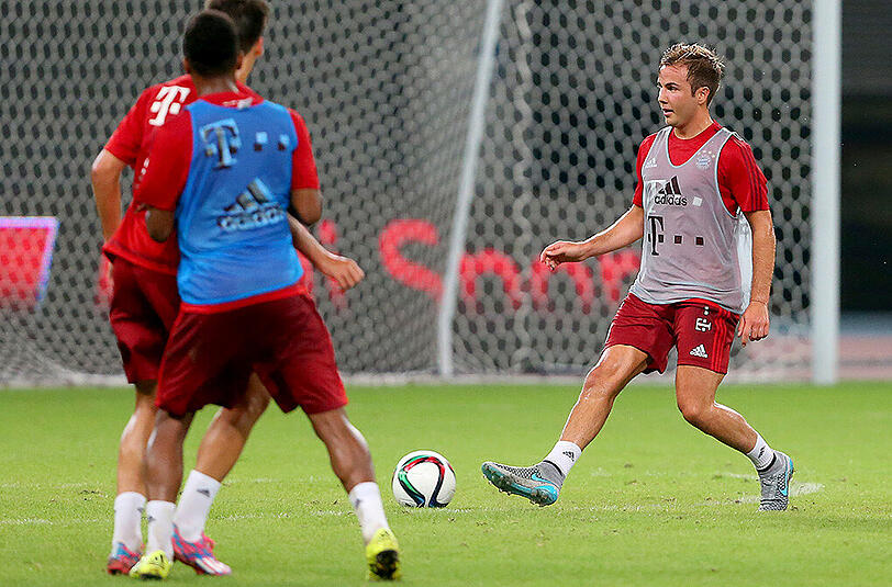 Hängte sich im Training voll rein: Mario Götze.