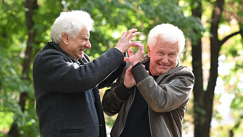 Die Schauspieler Udo Wachtveitl (l)(Kommissar Franz Leitmayr) und Miroslav Nemec (Kommissar Ivo Batic).