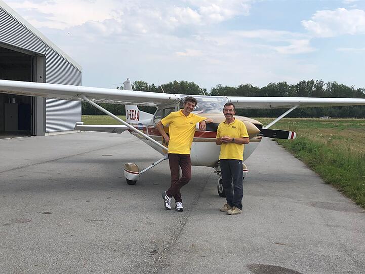 Die ADAC-Stauflieger Bernd Markert (l.) und Robert Sandler (r.).